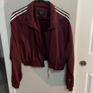 Cropped Burgundy Track Jacket: Women’s size Medium